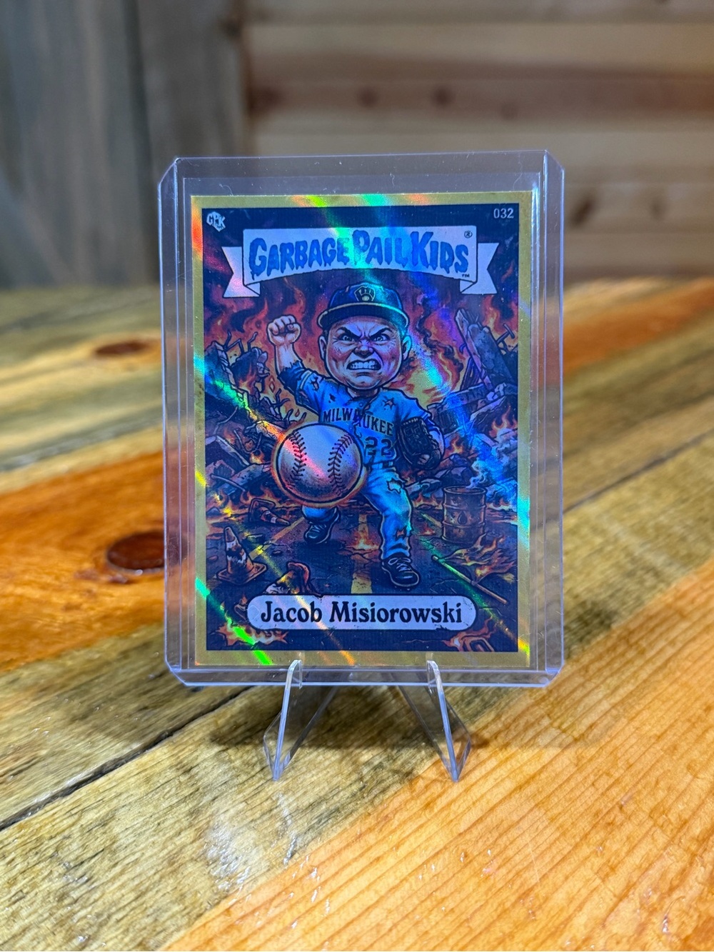 Jacob Misiorowski Milwaukee Brewers Custom Garbage Pail Kids Baseball Card
